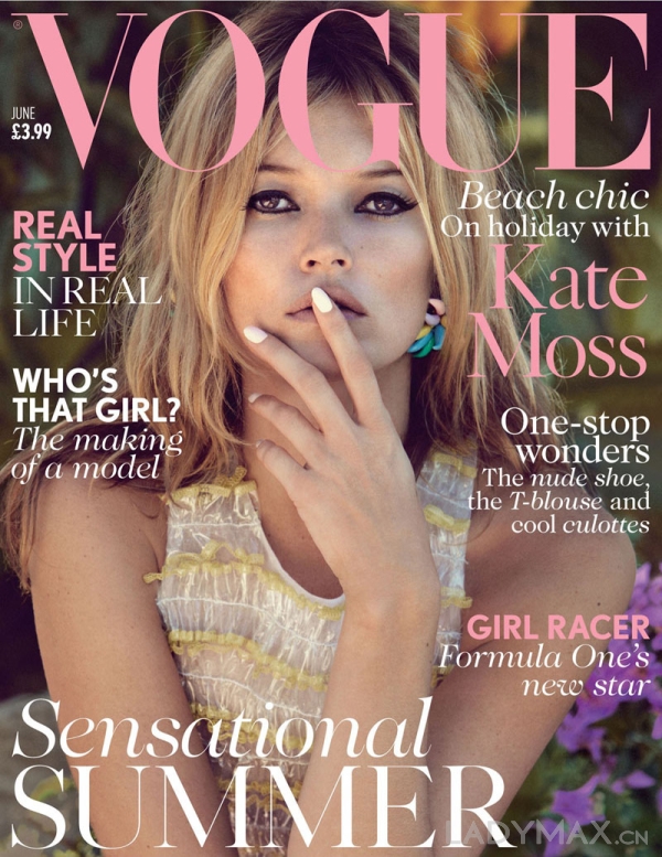 Kate Moss第37次作为《Vogue》的封面女郎出镜英国版5月刊