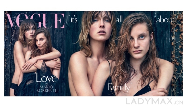 Kate Moss与女儿拍摄《Vogue》意大利版时尚大片