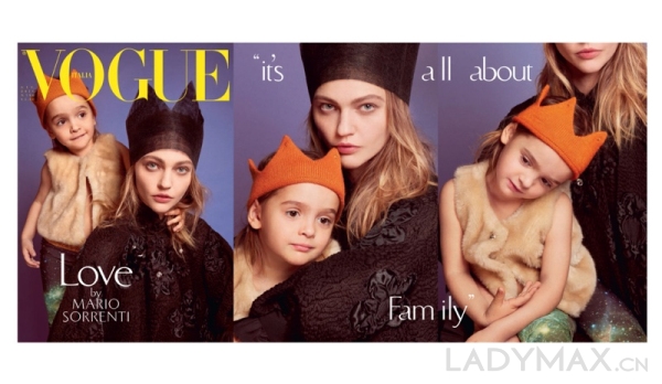 Kate Moss与女儿拍摄《Vogue》意大利版时尚大片