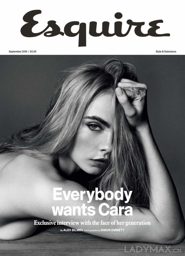 Cara Delevingne全裸登《Esquire UK》9月刊封面